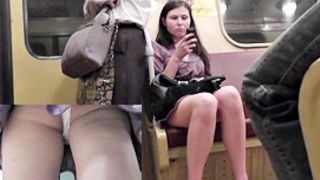 Making spy upskirt movie scenes in subway