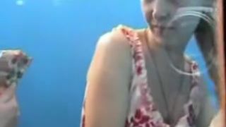 Blonde girl in beach cabin noticed the voyeur cam