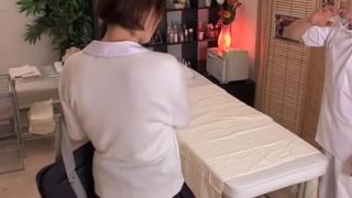 Sexy japanese broad rides a tool in massage spycam video