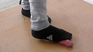 Sneakers and socks cockcrush with cumshot