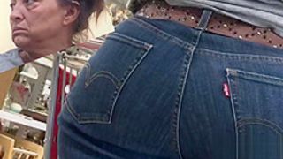 Fat Ass In Jeans on Brown Mature