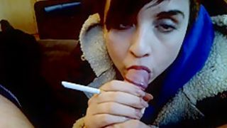 Smoking Blowjob - Hot Cum Blasted Face