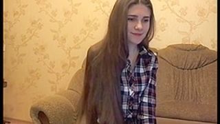 Super sexy long haired striptease and hairplay long hair