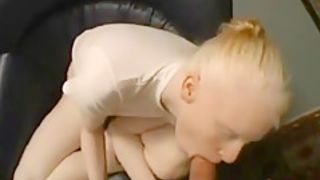 Albino girl suck cock and gets facial