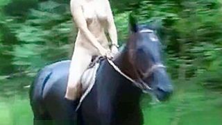 nudist teen ride horse