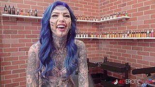 Amber Luke Gets Fucked After Getting a Butthole Tattoo - AltErotic