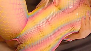 Big Tits Blonde Sucks And Fucks Herself With A Lollipop