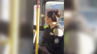 Candid Voyeur of Woman Yawning & Stretching On Bus