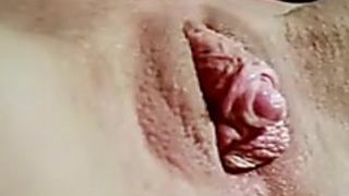 Pumping my GF's love button with a squirt and showing it in closeup shot