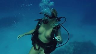 Jenny Scordamaglia Scuba diving nude in Tulum Mexico