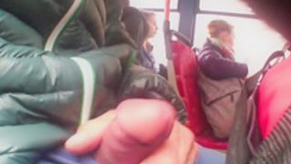 Dude Wanking Dick in a Public Bus and Girl Watches Him
