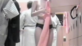 Hidden cam in locker room shooting nude Asian women