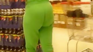 Lime Green Vpl Ass Booty Butt Wedgie