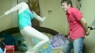 Multiple clothed russian girls ballbusting