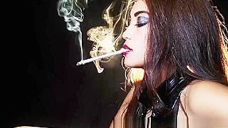 Stunning Mia Smoking in Latex
