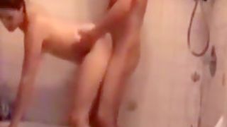 Fucking my wife's tight pussy hard in the shower