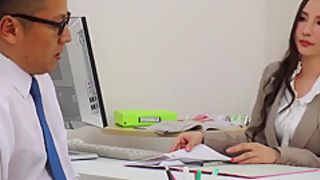 Ai Kamijou - Office Bitch Gets A Huge Cock In A Wet Pussy