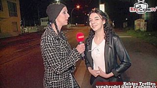 german teen slut ask normal people for sex at street casting