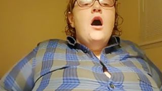 Chinese food binge and belly play BBW Feedee Amber Crystal