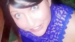 Sexy blue eyed wife taking a huge facial load after sucking my cock !!!!!