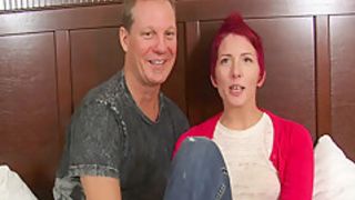 Old Hubby Fucks His Young Redhead Milf Wife On Sextape