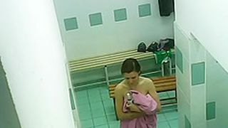 Women naked in locker room
