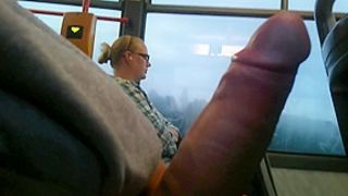 public cumshot in train