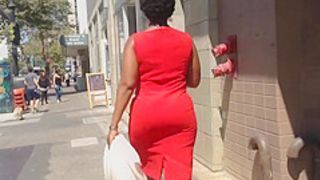 Good booty in red dress