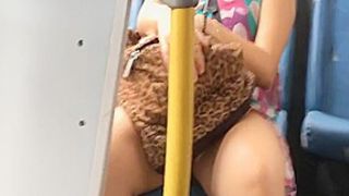Candid hot girl feet and soles in public bus