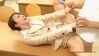 Office Lady In Pantyhose Sucking Guy Getting Her Pussy Fucked Hard In The C