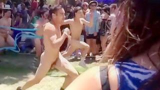 Popular nudist race footage in slow motion