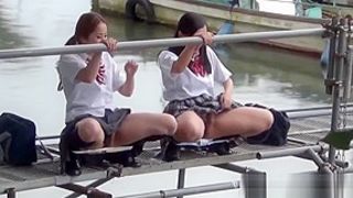 Japanese students peeing