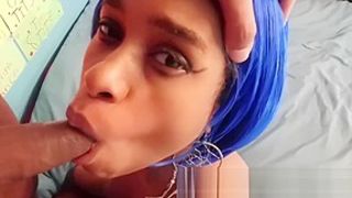 Rough Blowjob For Ebony Teen Step Daughter Face Fucking POV