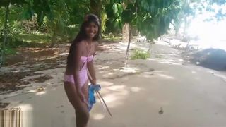 HD thai girl gets caught giving deepthroat throatpie by tourists