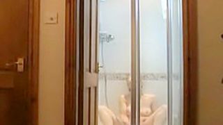Milf spied masturbating in the shower