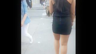 Very sexy asian in tight black skirt, great ass!!!