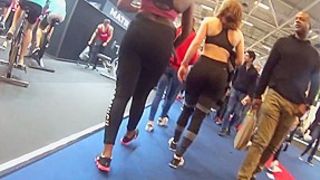 Fit college girl spandex ass