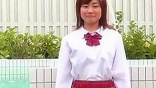 Japanese - fat pussy college girl outdoor posing
