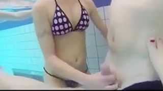 BEING WANKED UNDER WATER IN SWIMMING POOL