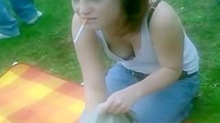 Downblouse in park
