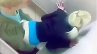 High couple has sex in the toilet