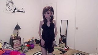 Skinny college girl striptease