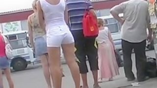 sexy teen ass, white shorts