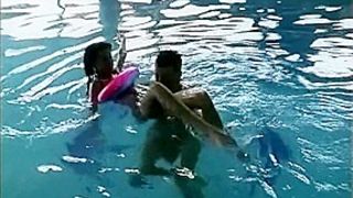 Naked swim lesson & poolside fuck with tight bony teen PART 1