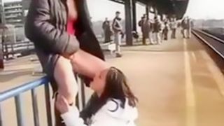 Crazy chicks are doing dirty things in the public places