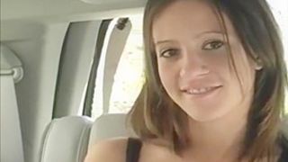 Melissa gets fucked in the back of a car