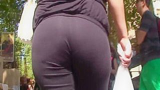 candid booty in black lycra