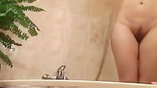 Sexy wife showering and dressing
