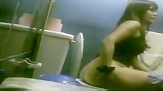 Latina Caught on Toilet
