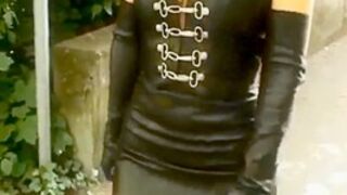 Sexy ladys in leather skirt